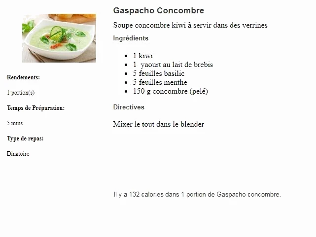 GASPACHO KIWI CONCOMBRE