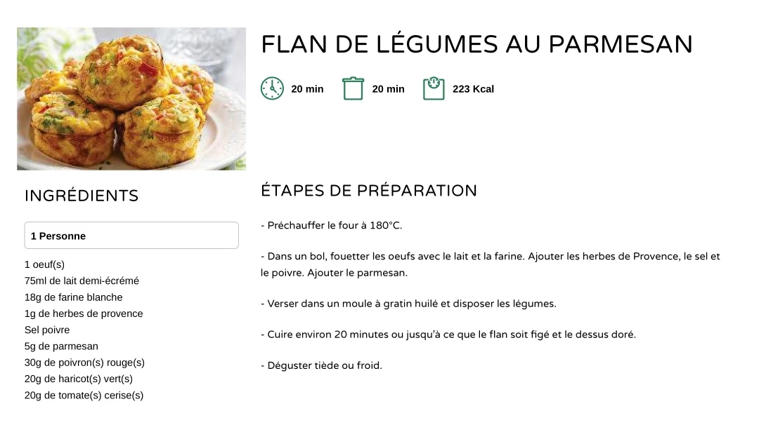FLAN DE LÉGUMES