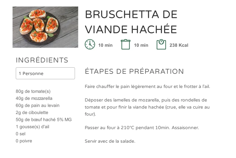 BRUSCHETTA DE VIANDE HACHÉE