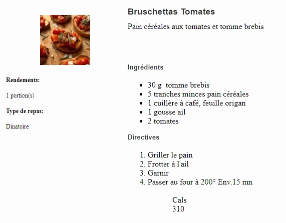 BRUSCHETTAS TOMATE ET FROMAGE