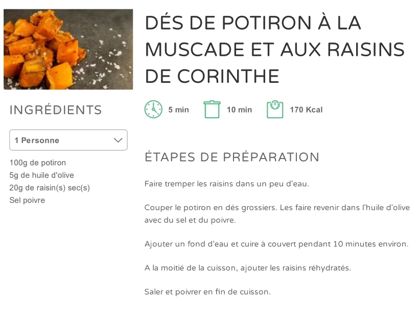Potiron Aux Raisins