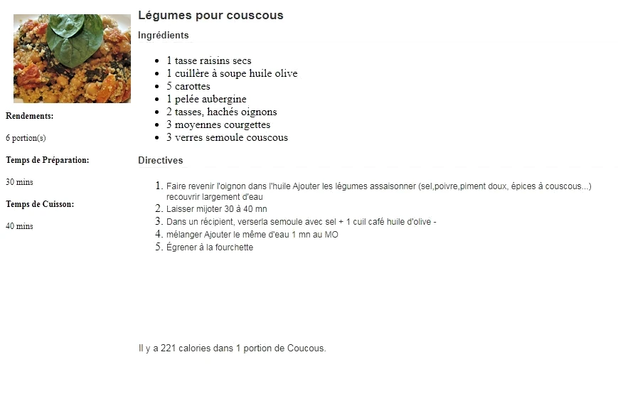 Couscous Et Légumes