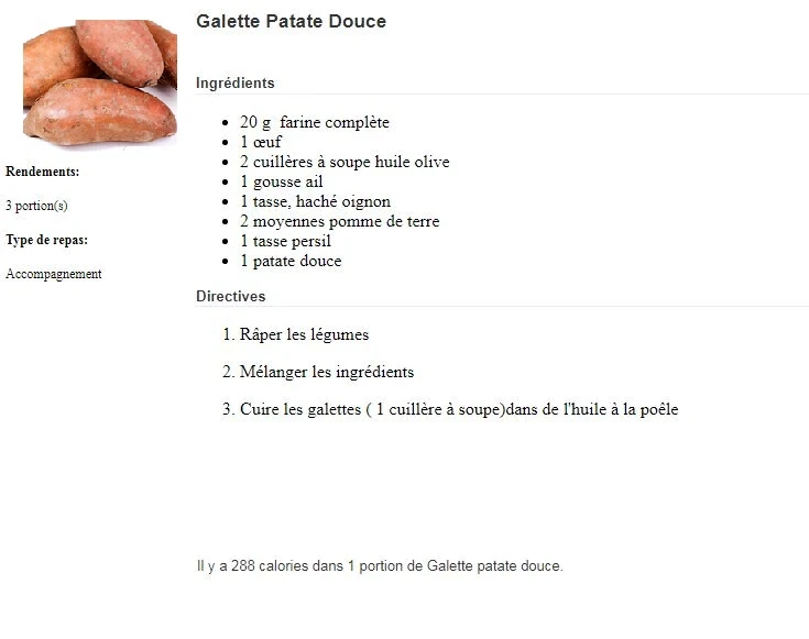 Galettes De Patate Douce
