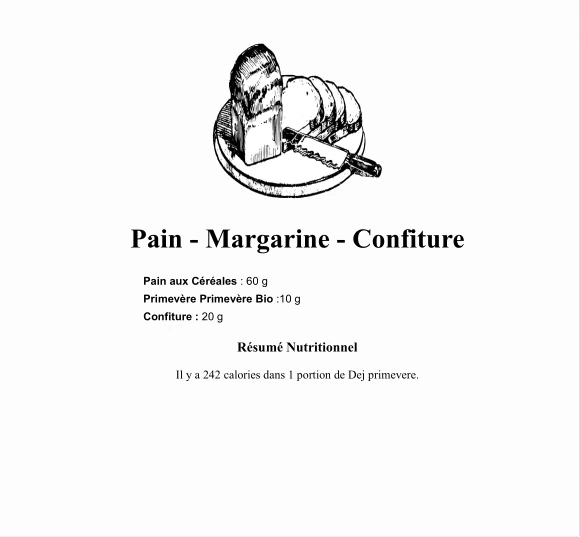 Pain - Margarine  - Confiture