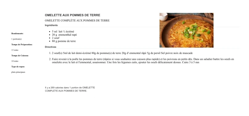 Omelette aux Pommes de Terre