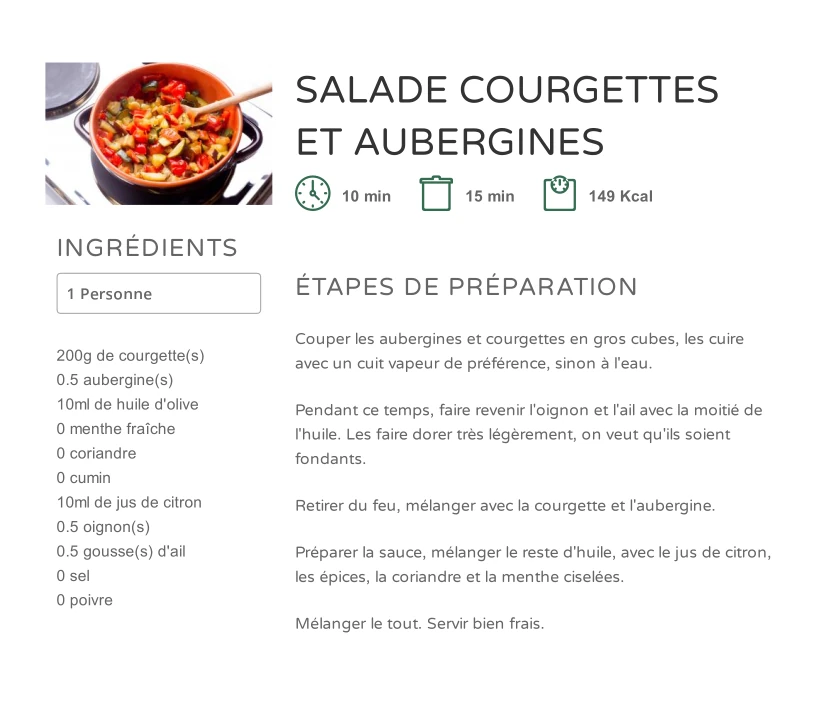 Salade de courgettes et aubergines