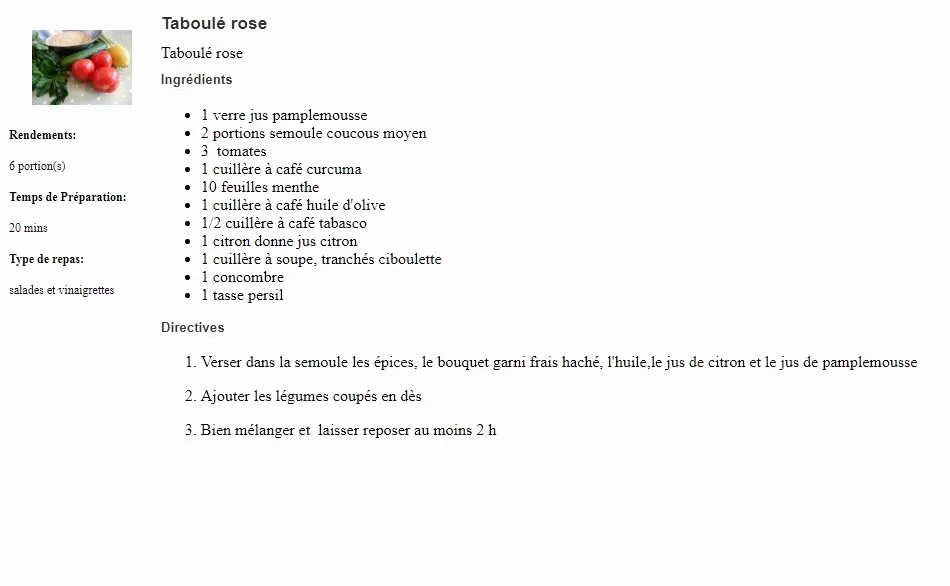 Taboulé rose