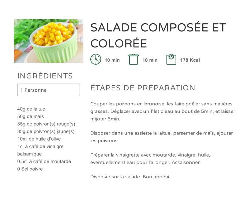 Salade composée et colorée