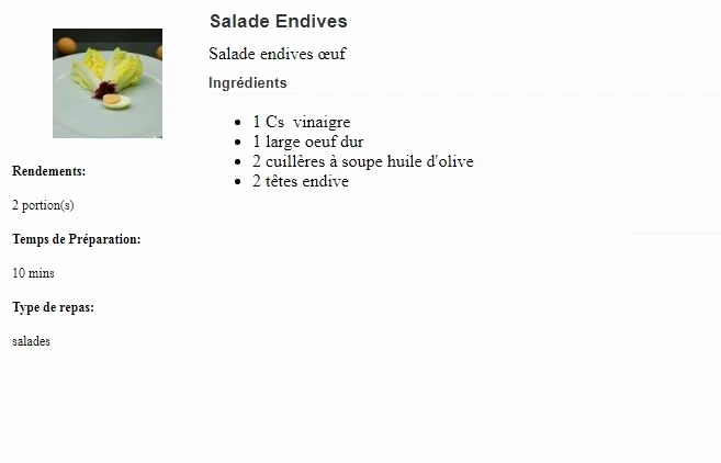 Salade d'endives aux œufs