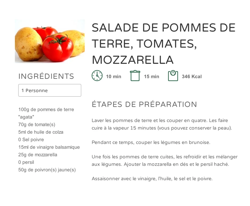 Pomme de terre et Mozzarella