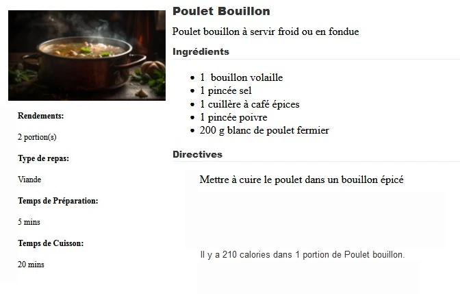 Poulet au Bouillon