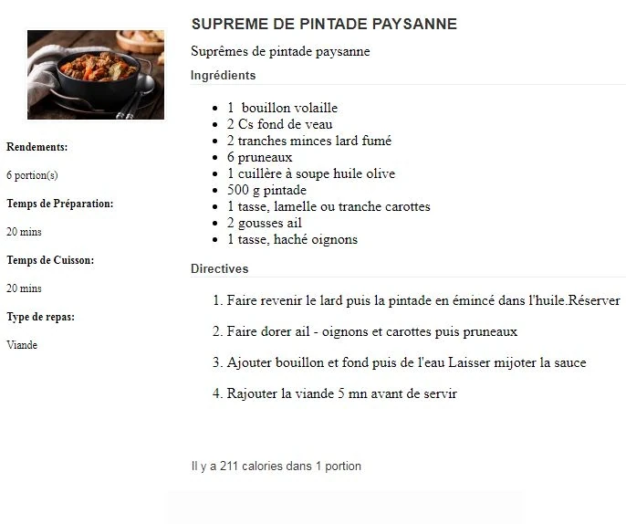 Pintade Paysanne