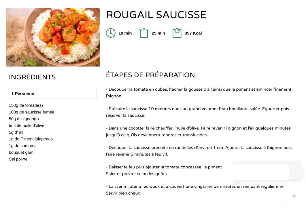 Rougail Saucisse