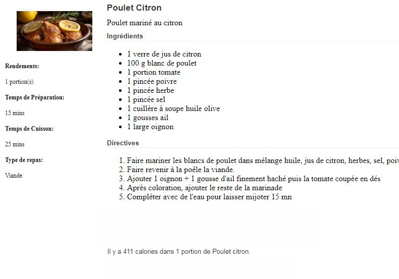 Poulet Citron