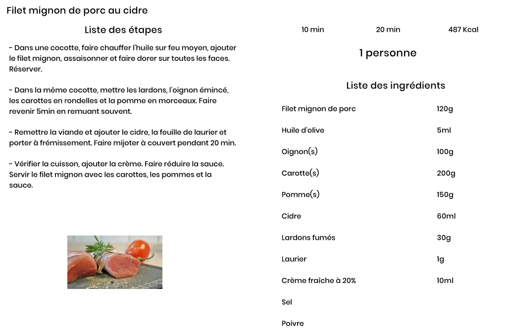 Filet Mignon De Porc Au Cidre